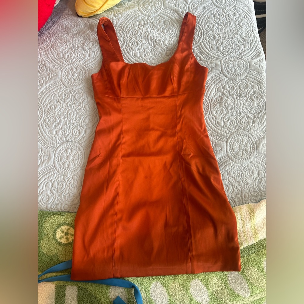 Orange mini dress